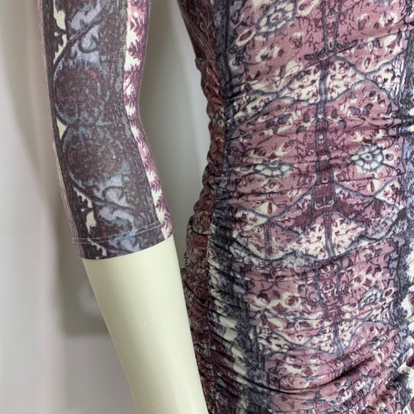 Free People Size XS Jasmine Ruched Cutout Scoop Neck Bodycon Mini Boho Dress - Picture 4 of 8